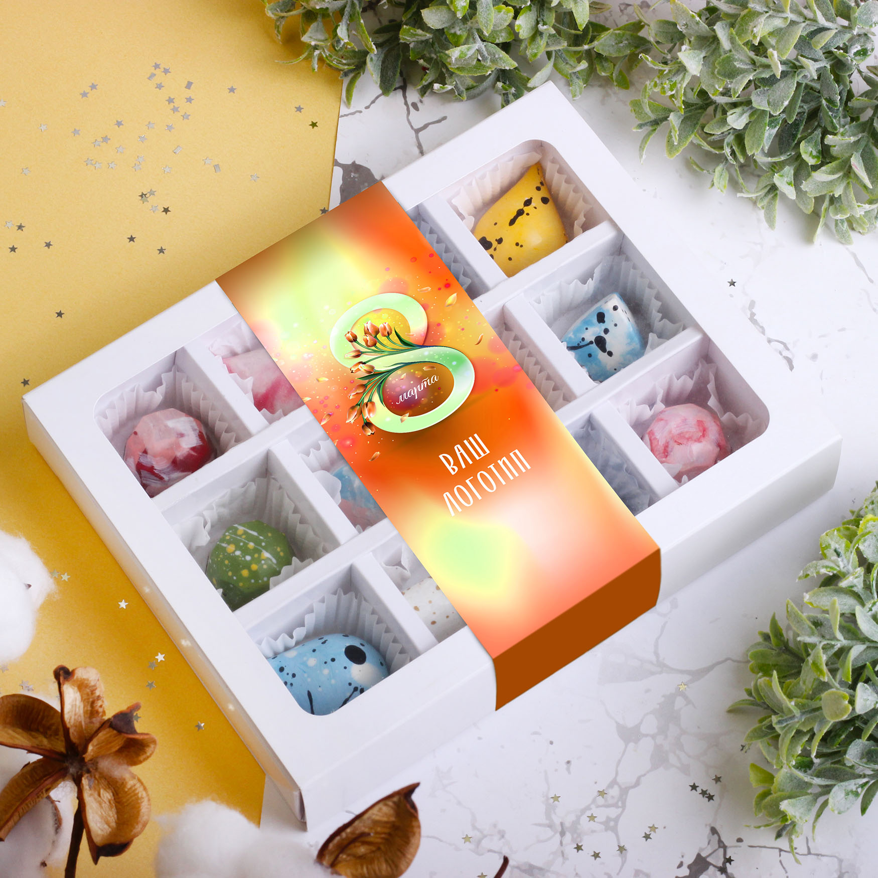 картинка Набор корпусных конфет 12 шт от магазина Тринитарио